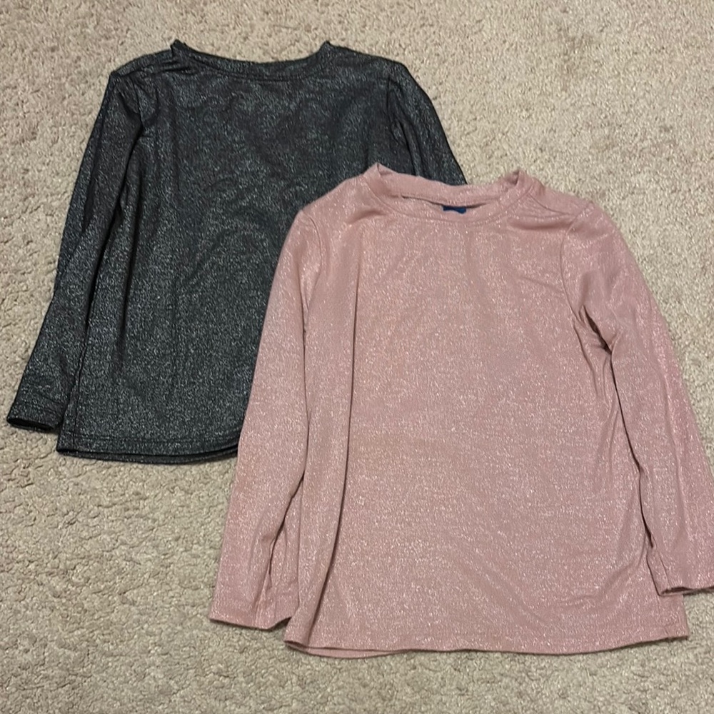 Glittery Pink and Black Kids Tops